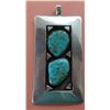 Image 1 : Signed Navajo Sterling Silver and Turquoise Pendant
