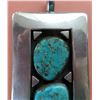 Image 2 : Signed Navajo Sterling Silver and Turquoise Pendant