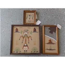 Three Framed Sand Paintings