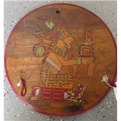 Mayan Style Wood Plaque