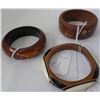 Image 1 : Three Wood Carved Bangle Bracelets