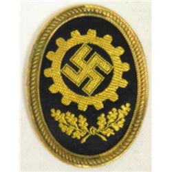 NAZI DAF VISOR HAT DEVICE-METAL & FABRIC-MARKED RZM 400