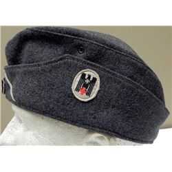 NAZI RED CROSS OVERSEAS CAP WITH INITIALS "KL" STITCHED