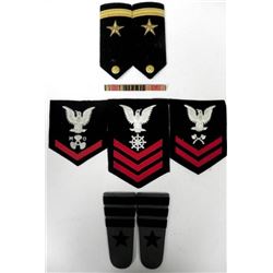 2 PR NAVAL SHOULDER BOARDS-3 NAVY RANK PATCHES