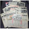 Image 1 : COLLECTION OF 15 WWII HEADLINE NEWSPAPERS & LOOK MAG