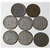 1875-1910 Lot of 8 German Coins 10 & 2 Peening Deutches