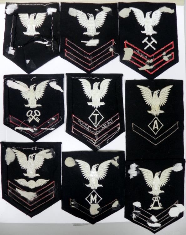 COLLECTION OF 9 WWII U S NAVAL RATING PATCHES collection-of-9-wwii-u-s-naval-rating-patches