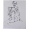 Betty Snyder Rees Original 2 sided Drawing Nude Woman