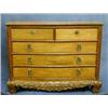 Image 1 : A 19th Century Continental carved walnutwood chest fitted 2 short and 3 long drawers with carved...