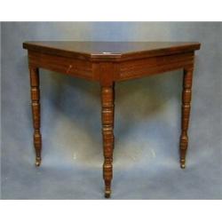 An Edwardian mahogany cricket card table raised on turned supports 38" £200-300...