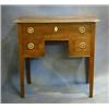Image 1 : A Georgian oak low boy fitted 1 long and 2 short drawers on square tapering supports with ivory e...
