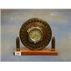 Image 1 : A WWI German aircraft bearing set an 8 day car clock and supported by 2 canon shells £40-60...