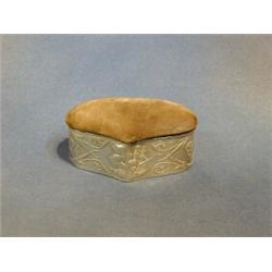 An Victorian silver heart shaped box decorated angels 5" Birmingham 1897 £70-90...