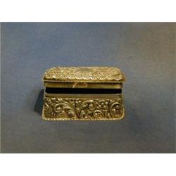 A Victorian embossed silver rectangular box with hinged lid 4 1/2" (some holes) £150-200...