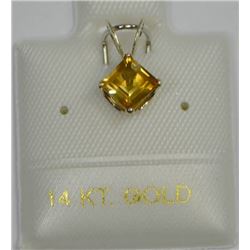 14KT GOLD CITRINE PENDANT RETAIL VALUE $120