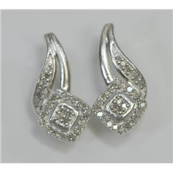 STERLING SILVER DIAMOND (.08 CT) EARRINGS