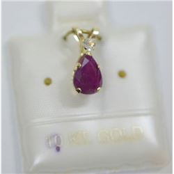 10KT GOLD RUBY (.79 CARAT) PENDANT RETAIL: $200