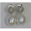 Image 1 : STERLING SILVER FRESHWATER PEARL &  DIAMOND