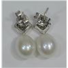 Image 2 : STERLING SILVER FRESHWATER PEARL &  DIAMOND