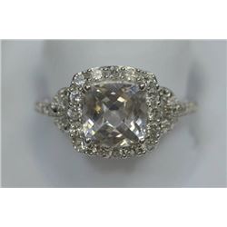 STERLING SILVER CUBIC ZIRCONIA RING RETAIL $150
