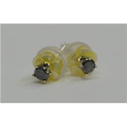 14 KT GOLD BLACK DIAMOND  (.16CT) EARRINGS
