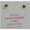 Image 5 : 14 KT GOLD BLACK DIAMOND  (.16CT) EARRINGS
