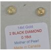 Image 6 : 14 KT GOLD BLACK DIAMOND  (.16CT) EARRINGS