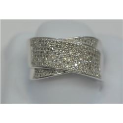STERLING SILVER DIAMOND.65CT MEN'S RING