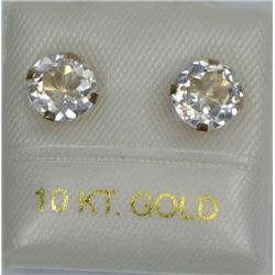 10 KT GOLD WHITE TOPAZ EARRINGS msrp: $250
