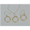 Image 2 : 10 KT GOLD EARRINGS & PENDANT SET msrp $350