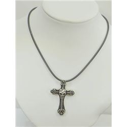STAINLESS STEEL CROSS PENDANT  WITH STRAP