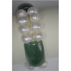 FRESHWATER PEARL & JADE BRACELET: MSRP $250