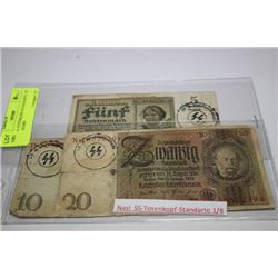 NAZI SS-TOTENKOPF-STANDARTE 1/8 10 & 20 MARK