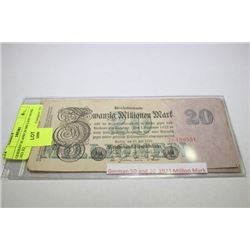 GERMAN 50 AND 20 MILLION MARK - 1923 X2