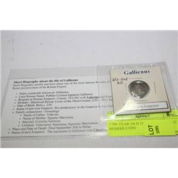 1700 YEAR OLD 253-268 AD ANCIENT ROMAN COIN