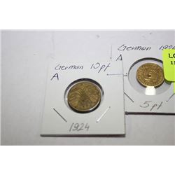 GERMAN 10 & 5 PFENNING 1924
