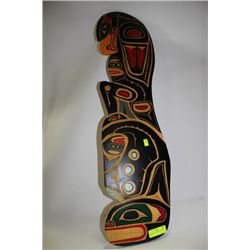 EAGLE & KILLERWHALE PLAQUE TOTEM 38" TALL