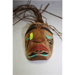 HAND CARVED WILD WOMAN MASK 13.5" TALL