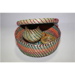 PAIR OF HANDMADE SWEET GRASS BASKETS