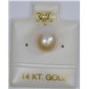 Image 1 : 14 KT GOLD FRESHWATER PEARL & DIAMOND PENDANT