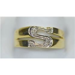 10KT GOLD MEN'S "S" RING WITH CERT. $728