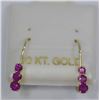Image 1 : 10KT GOLD RUBY (.44CT) EARRINGS  MSRP $350