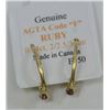 Image 2 : 10KT GOLD RUBY (.44CT) EARRINGS  MSRP $350
