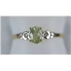 Image 1 : 14KT GOLD ALEXANDRITE (.4CT) & DIAMOND RING