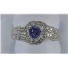 Image 1 : 10 KT WHITE GOLD TANZANITE & DIAMOND RING