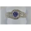 Image 2 : 10 KT WHITE GOLD TANZANITE & DIAMOND RING