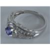 Image 3 : 10 KT WHITE GOLD TANZANITE & DIAMOND RING