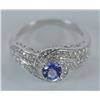 Image 5 : 10 KT WHITE GOLD TANZANITE & DIAMOND RING