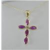 Image 1 : 14KT GOLD RUBY (2.0 CT) & DIAMOND PENDANT NECKLACE