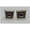 Image 1 : STERLING SILVER GARNET CUFF LINKS msrp $300
